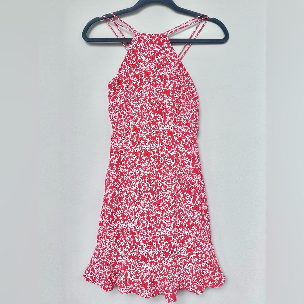 Zara Red and White Floral Dress